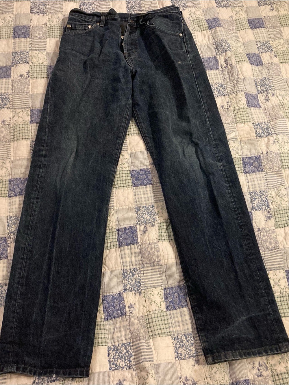 Lacoste Men's Straight Jeans in Dark Blue Denim